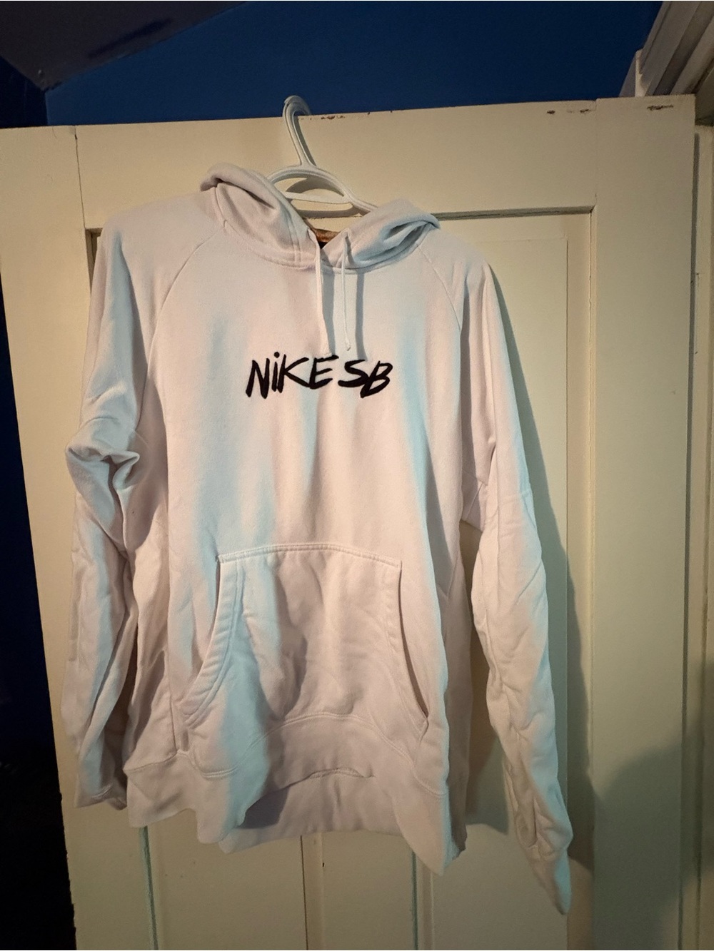 Nike SB White Hoodie with Black Logo